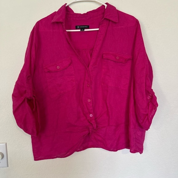 I.N.C. International Concepts Plus Size 100%
Linen Twist-Hem Shirt - Picture 2 of 8